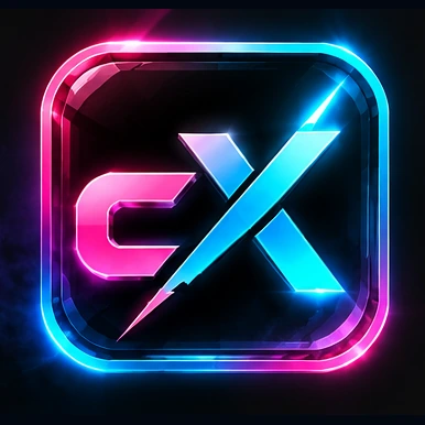 COREX pink and cyan cX logo