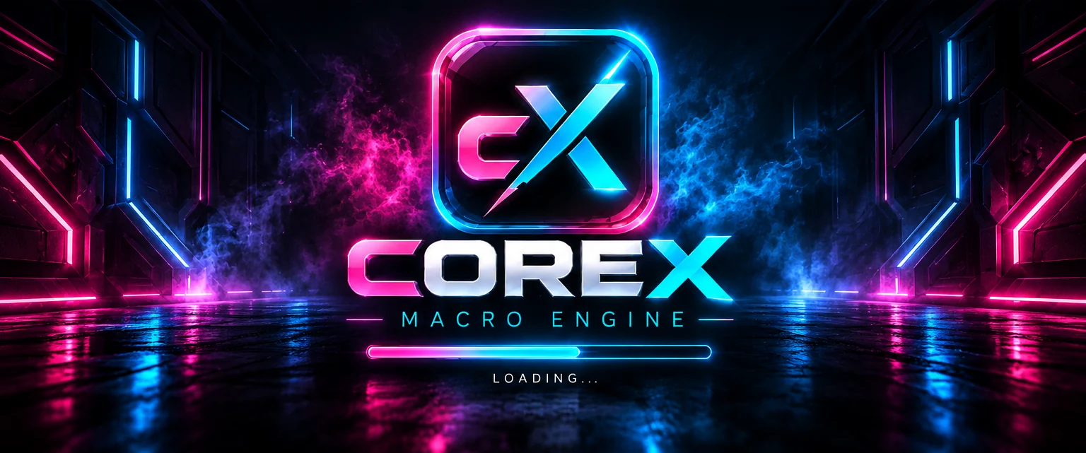 Original pink and cyan COREX splash branding